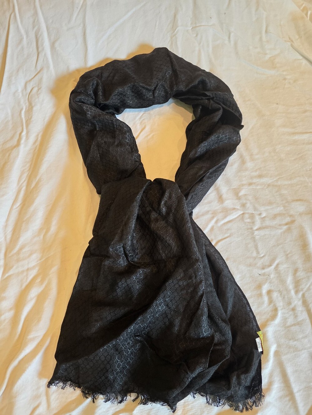 Echo Black Textured Scarf